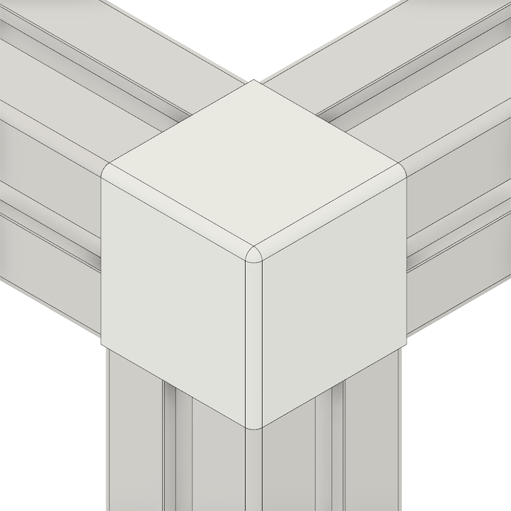 60-270-2 MODULAR SOLUTIONS PART<br>END CAP FOR 3-WAY BODY CONNECTION, SQUARE, GRAY, USED WITH 40-010-1